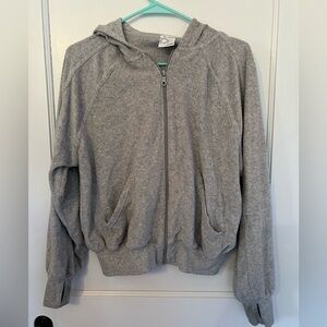 Aerie Offline oversized grey terry cloth zipper hoodie XXS